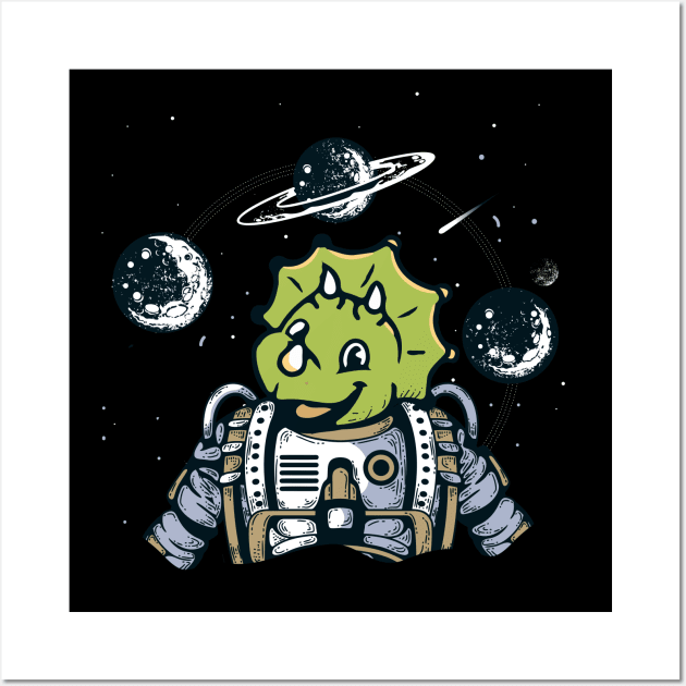 Dinosaur Astronaut Space Wall Art by BittenByErmines